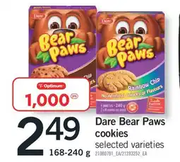 Fortinos DARE BEAR PAWS COOKIES, 168-240 G offer