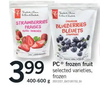 Fortinos PC FROZEN FRUIT, 400-600 g offer