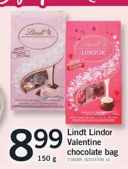 Fortinos LINDT VALENTINE CHOCOLATE BAG, 150 G offer