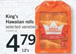 Fortinos KING'S HAWAIIAN ROLLS, 12's offer