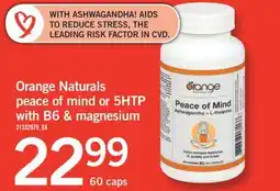 Fortinos ORANGE NATURALS PEACE OF MIND OR 5HTP WITH B6 & MAGNESIUM, 60 Caps offer