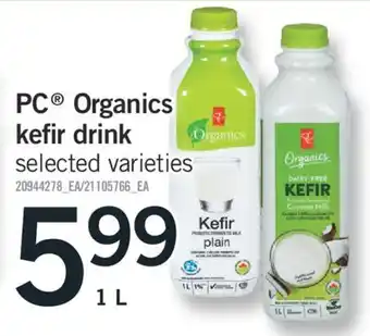 Fortinos PC ORGANICS KEFIR DRINK, 1L offer