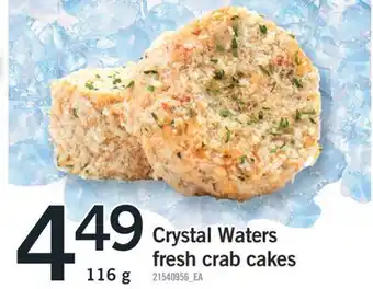 Fortinos CRYSTAL WATERS FRESH CRAB CAKES, 116g offer