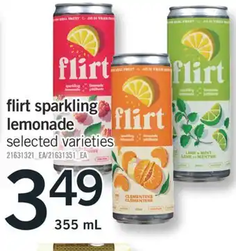 Fortinos FLIRT SPARKLING LEMONADE, 355mL offer