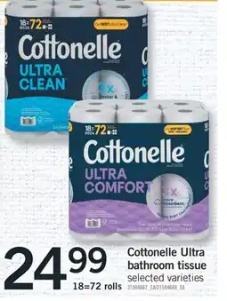 Fortinos COTTONELLE ULTRA BATHROOM TISSUE, 18=72 ROLLS offer