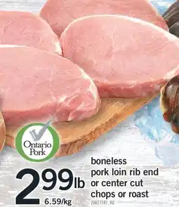 Fortinos BONELESS PORK LOIN RIB END OR CENTER CUT CHOPS OR ROAST offer