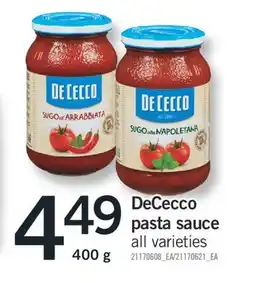 Fortinos DECECCO PASTA SAUCE, 400g offer