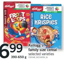 Fortinos KELLOGG'S FAMILY SIZE CEREAL offer