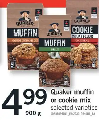 Fortinos QUAKER MUFFIN OR COOKIE MIX, 900G offer