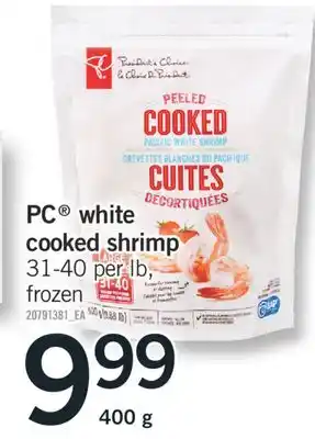 Fortinos PC WHITE WHITE COOKED SHRIMP, 400 G offer