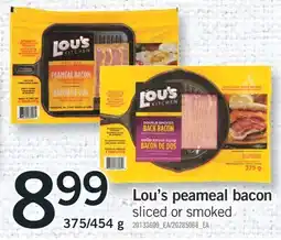 Fortinos LOU'S PEAMEAL BACON, 375/454 g offer