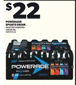 Loblaws POWERADE SPORTS DRINK, 24X591ML offer