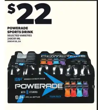 Loblaws POWERADE SPORTS DRINK, 24X591ML offer