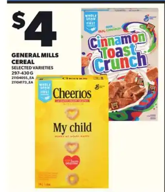 Loblaws GENERAL MILLS CEREAL, 297-430G offer