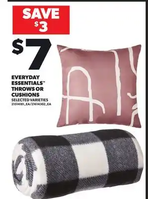 Loblaws EVERYDAY ESSENTIALS THROWS OR CUSHIONS offer