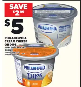 Loblaws PHILADELPHIA CREAM CHEESE 340G offer