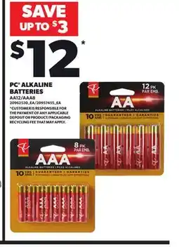 Loblaws PC ALKALINE BATTERIES offer