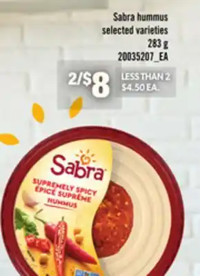 Loblaws SABRA HUMMUS 283G offer