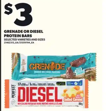 Loblaws GRENADE OR DIESEL PROTEIN BARS offer