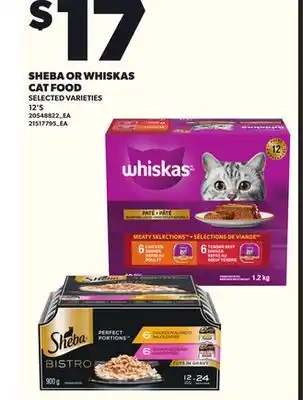 Loblaws SHEBA OR WHISKAS CAT FOOD, 12'S offer