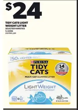 Loblaws TIDY CATS LIGHT WEIGHT LITTER 5.44KG offer