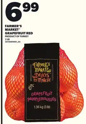 Loblaws FARMER'S MARKET GRAPEFRUIT RED 3LB BAG offer