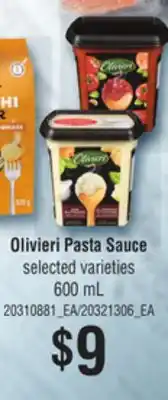 Loblaws OLIVIERI PASTA SAUCE 600ML offer