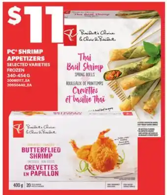 Loblaws PC SHRIMP APPETIZERS 340-454G offer