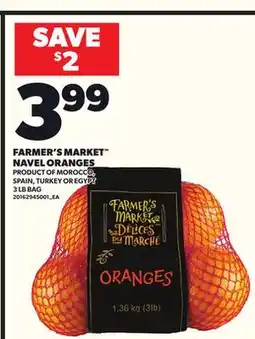 Loblaws FARMER'S MARKET NAVEL ORANGES, 3LB BAG offer