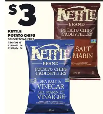 Loblaws KETTLE POTATO CHIPS, 156/198G offer