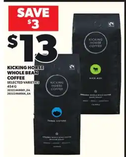 Loblaws KICKING HORSE WHOLE BEAN, 454G offer