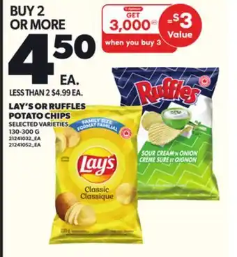 Loblaws LAY'S OR RUFFLES POTATO CHIPS 130-300G offer