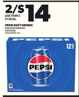 Loblaws PEPSI SOFT DRINKS, 12X355ML offer