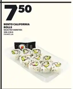 Loblaws BENTO CALIFORNIA ROLLS 208-236G offer