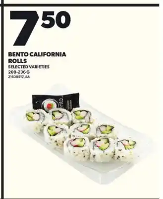 Loblaws BENTO CALIFORNIA ROLLS 208-236G offer