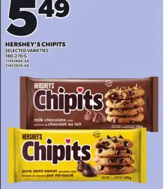 Loblaws HERSHEY'S CHIPITS 180-270G offer