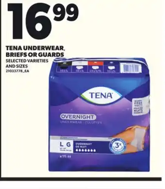 Loblaws TENA UNDERWEAR, BRIEFS OR GUARDS offer