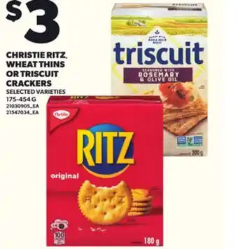 Loblaws CHRISTIE RITZ, WHEAT THINS OR TRISCUIT CRACKERS, 175-454G offer