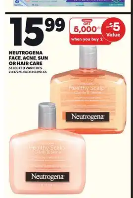 Loblaws NEUTROGENA FACE, ACNE, SUN OR HAIR CARE offer