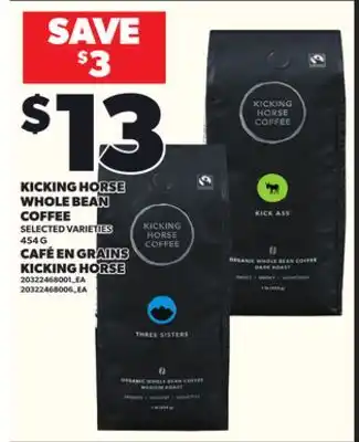 Independent Grocer KICKING HORSE WHOLE BEAN COFFEE, 454 G offer