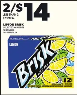 Loblaws LIPTON BRISK, 12X355 ML offer