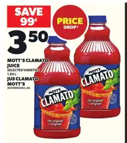 Independent Grocer MOTT'S CLAMATO JUICE, 1.89 L offer