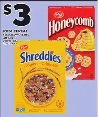 Loblaws POST CEREAL, 311-550G offer