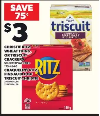 Independent Grocer CHRISTIE RITZ, WHEAT THINS OR TRISCUIT CRACKERS offer