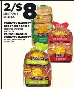 Independent Grocer COUNTRY HARVEST BREAD OR BAGELS offer