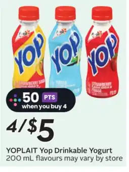 Sobeys YOPLAIT Yop Drinkable Yogurt offer