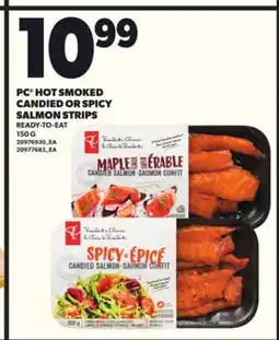 Loblaws PC HOT SMOKED CANDIED OR SPICY SALMON STRIPS, 150 G offer