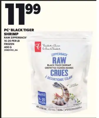 Loblaws PC BLACK TIGER SHRIMP 16-20PER LB, 400G offer