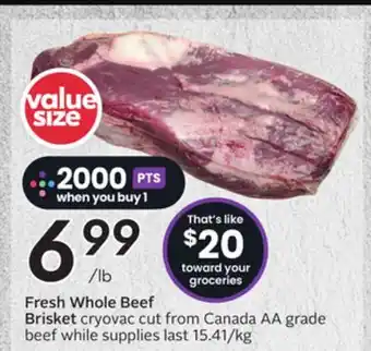 Sobeys Fresh Whole Beef Brisket offer