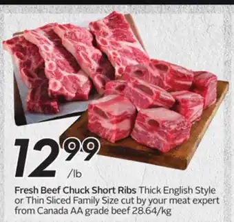 Sobeys Fresh Beef Chuck Short Ribs offer